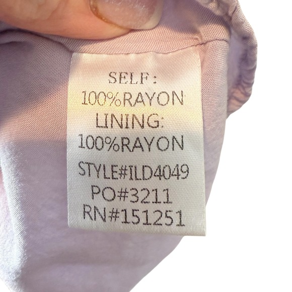 in loom womens midi dress lavender embroidered v neck short sleeve rayon S - Picture 7 of 7